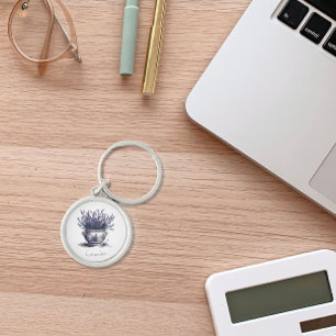 Porte-clés Lavande dans Delft Blue, personnalisable