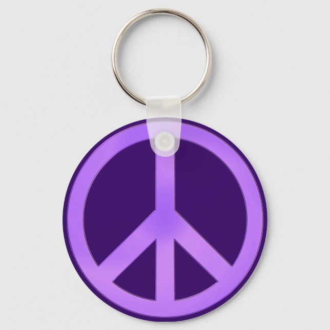 Porte-clés Lavande sur signe de paix violet foncé (Recto)