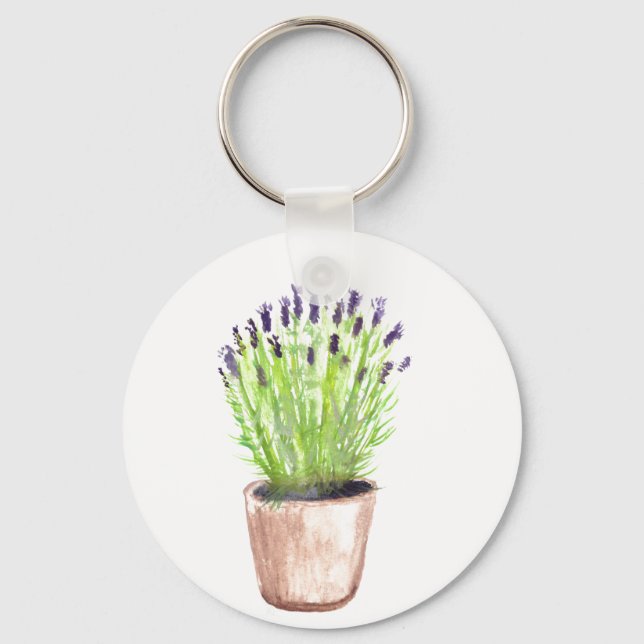 Porte-clés Lavender herbe pot plante carreau de la boisson co (Recto)