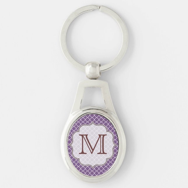 Porte-clés Lavender Quarterfoil Latti Monogramme Porte - clé (Devant)