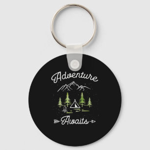 Porte-clés L'aventure Attend Camping Randonnée Voyage Extérie