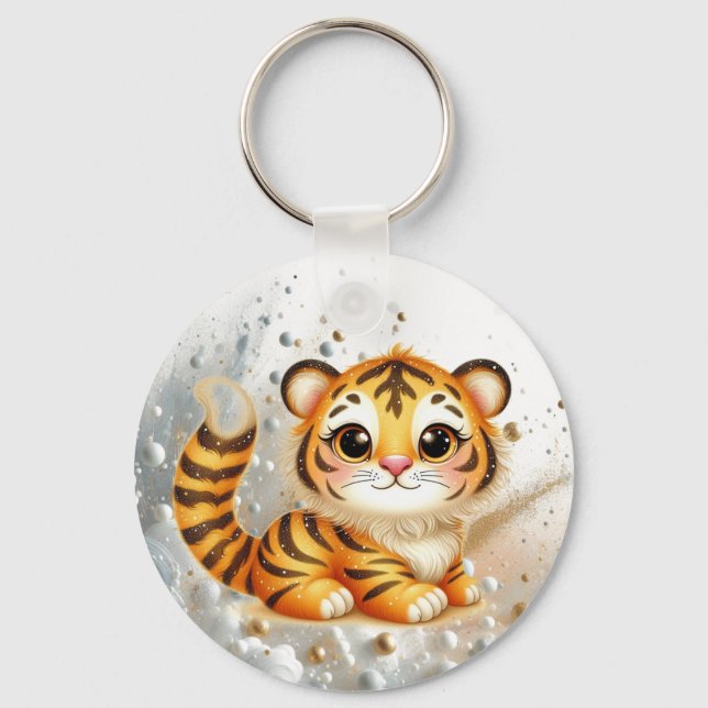 Porte-clés L'aventure Swishy de Trina, le petit tigre cosmiqu (Recto)