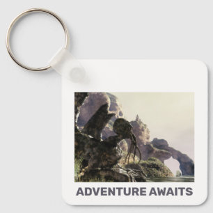 Porte-clés L'aventure vous attend. Paysage de fantaisie
