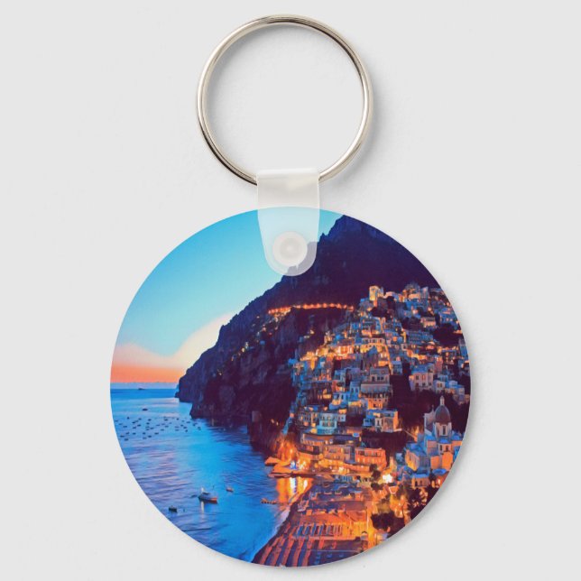 Porte-clés ldp POSITANO Côte Amalfi - coucher de soleil pris  (Recto)