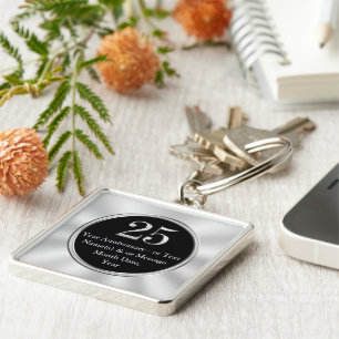 Porte-clés Le 25e anniversaire du travail personnalisé donne