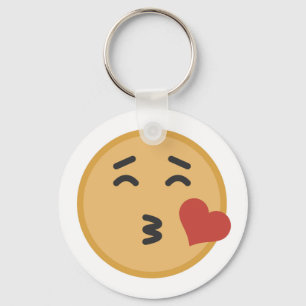 Porte-clés Le baiser mignon Emoji font face à la bande