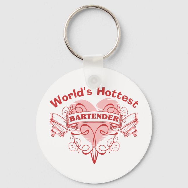 Porte-clés Le barman le plus chaud du monde (Recto)