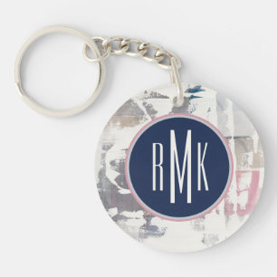 Porte-clés Le blanc du monogramme cultivent
