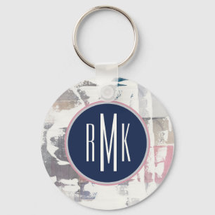 Porte-clés Le blanc du monogramme cultivent