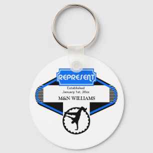 Porte-clés Le bleu de noir de garçon de B représentent le
