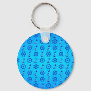 Porte-clés Le bleu embarque la roue et l'ancre