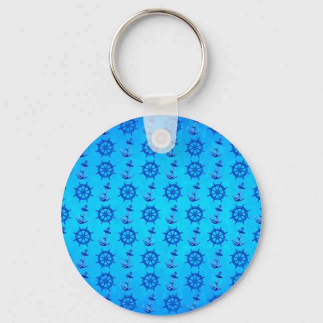 Porte-clés Le bleu embarque la roue et l'ancre (Recto)
