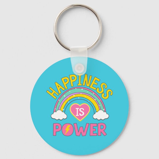 Porte-clés Le bonheur est Power Rainbow (Recto)