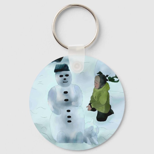 Porte-clés Le bonhomme de neige (Recto)