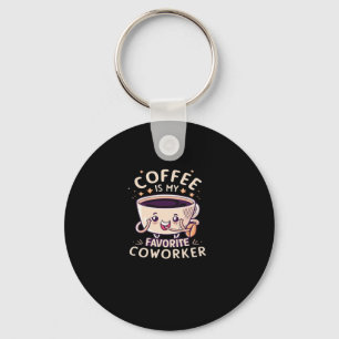 Porte-clés Le Café Est Mon Coworker Classique Préféré