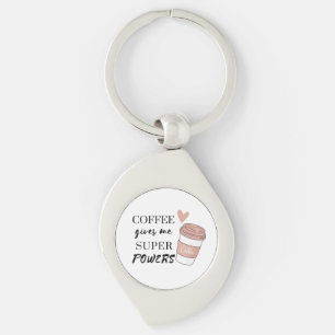 Porte-clés Le café me donne des super pouvoirs