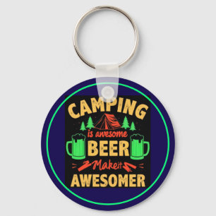 Porte-clés Le camping est une bière géniale Makeit Awesomer-6