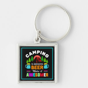 Porte-clés Le camping est une bière géniale, rendons-la encor