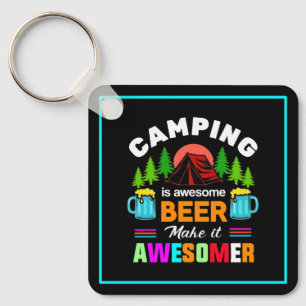 Porte-clés Le camping est une bière géniale, rendons-la encor