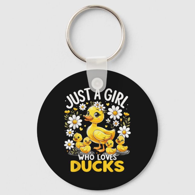 Porte-clés Le Canard Mignet Aime Juste Une Fille Qui Aime Les (Recto)