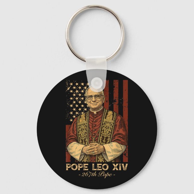 Porte-clés Le cardinal Robert Francis Prévost le pape Leo Xiv (Recto)