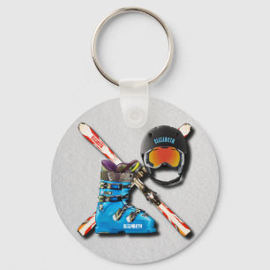 Porte-clés Le Casque Des Boots De Ski Alpin Googue Avec Votre