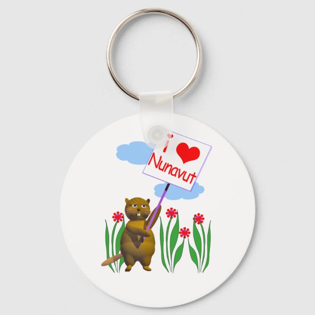 Porte-clés Le castor canadien aime Nunavut (Recto)