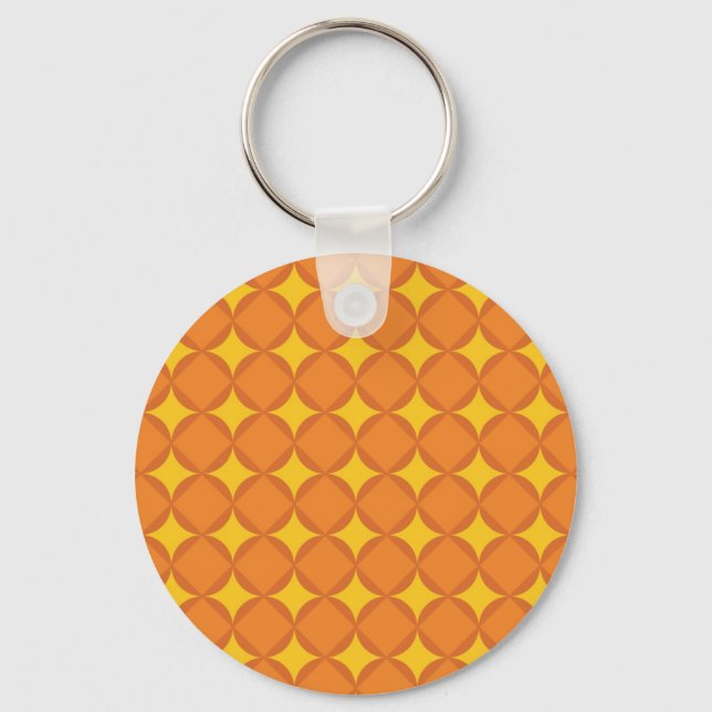 Porte-clés Le cercle de style des années 70 Orange (Recto)