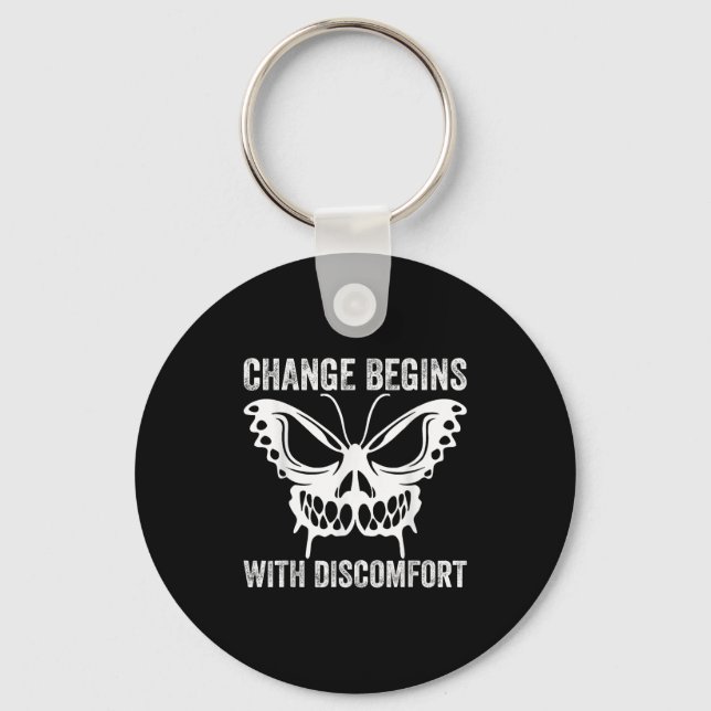 Porte-clés Le Changement Commence Par Une Citation Motivation (Recto)