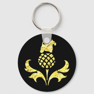 Porte-clés Le chardon de Scottie d'or personnalisent