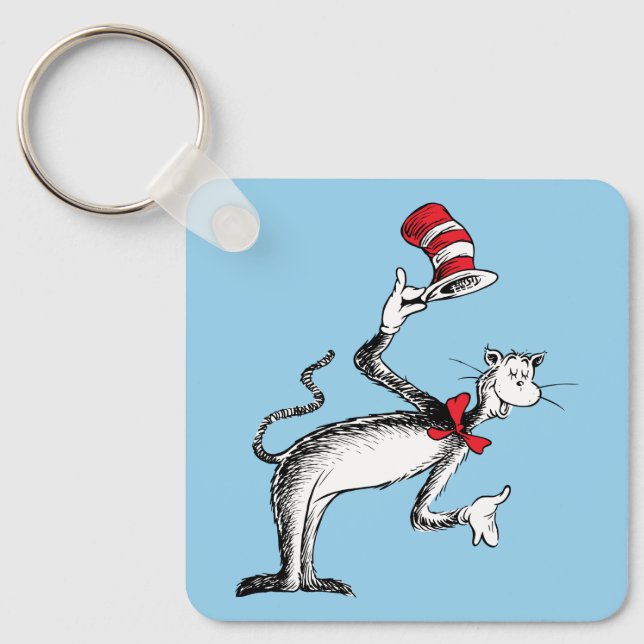 Porte-clés Le Chat Chapeauté s'incline (Recto)
