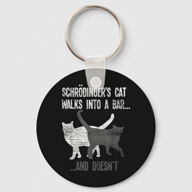 Porte-clés Le Chat de Schrödinger entre dans un bar et ne (Recto)