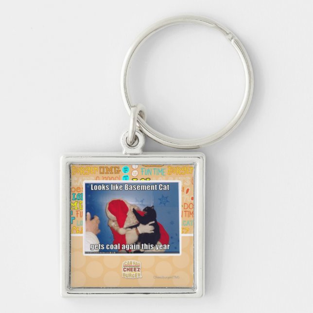 Porte-clés Le chat de sous-sol obtient le charbon (Devant)