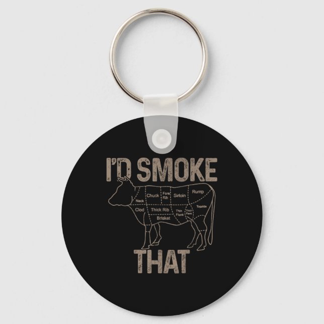 Porte-clés Le Chef Boucher Cook Bbq Id Fumer Que Vache Boeuf  (Recto)