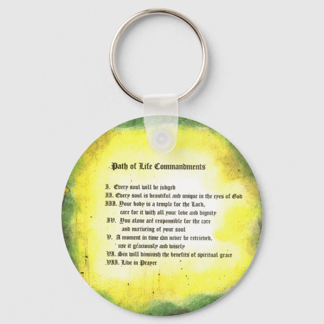 Porte-clés Le chemin de vie des commandements (Recto)