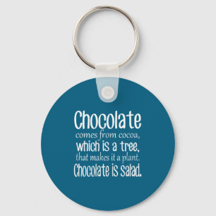 Porte-clés Le chocolat est une salade Citation drôle de régim