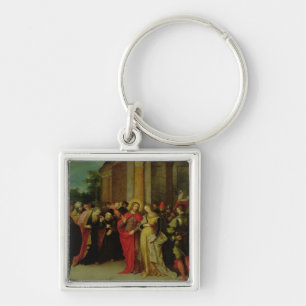 Porte-clés Le Christ et l'adultère rentré par femme