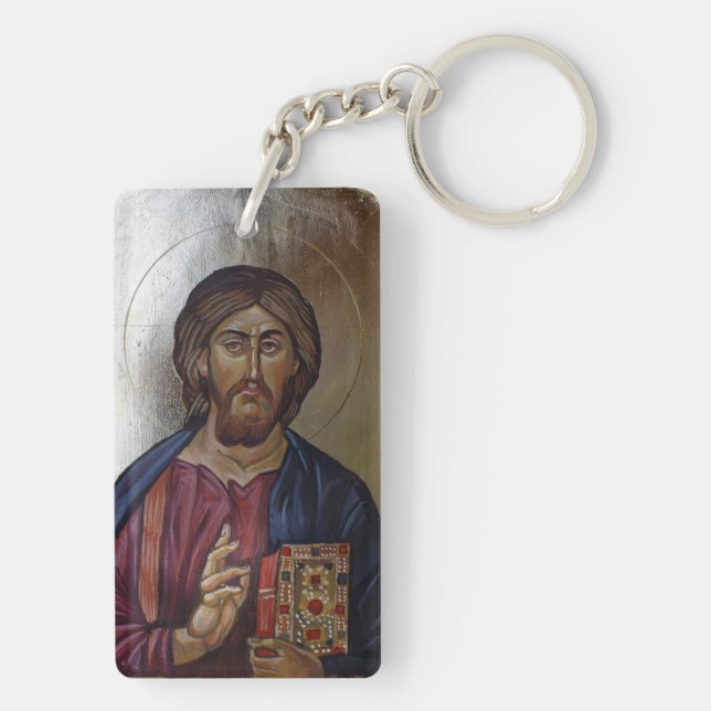 Porte-clés Le Christ Pantocrator - icône bizantine de style (Dos)