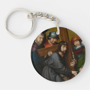 Porte-clés Le Christ portant la croix, avec la crucifixion
