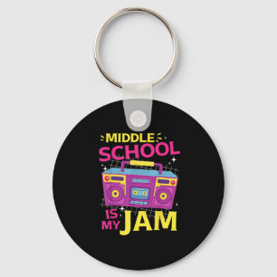 Porte-clés Le collège est ma jambe Retro 80s Boombox 1er jour