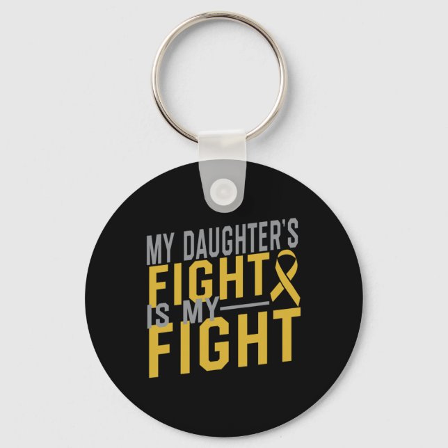 Porte-clés Le combat de ma fille est ma lutte contre le cance (Recto)