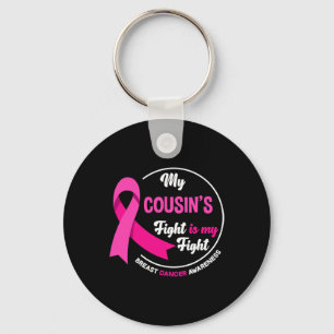 Porte-clés Le combat de mon cousin est mon combat Cancer du s