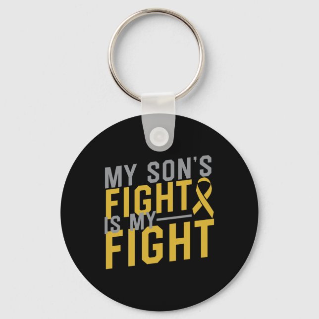Porte-clés Le combat de mon fils est mon combat contre le can (Recto)