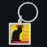 Porte-clés Le Conversation Noir Vintage<br><div class="desc">Porte - clé mettant en vedette l’affiche de Théophile Alexandre Steinlen Le Conversation Noir (1896). Un beau chat noir est assis à côté du texte français annonçant un tour de cabaret. Un grand cadeau pour les amateurs d'art vintage et d'Art Nouveau.</div>