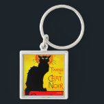 Porte-clés Le Conversation Noir Vintage<br><div class="desc">Porte - clé mettant en vedette l’affiche de Théophile Alexandre Steinlen Le Conversation Noir (1896). Un beau chat noir est assis à côté du texte français annonçant un tour de cabaret. Un grand cadeau pour les amateurs d'art vintage et d'Art Nouveau.</div>