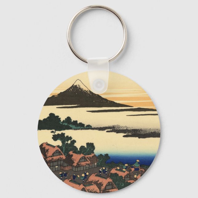 Porte-clés Le coucher du soleil du Fuji Japon (Recto)