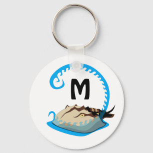 Porte-clés Le crabe à fer à cheval joue dans le monogramme de