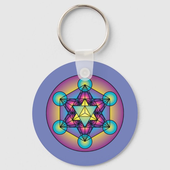 Porte-clés Le cube de Metatron Merkaba (Recto)