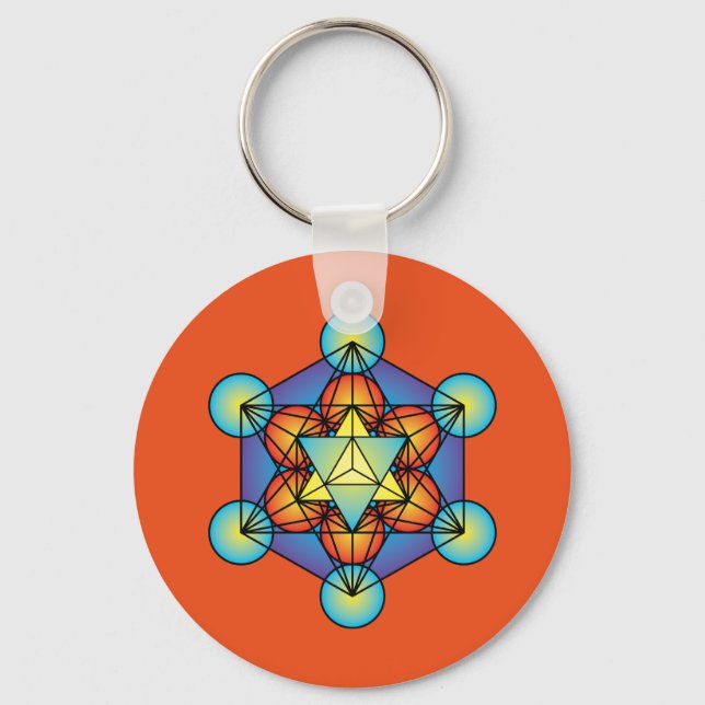 Porte-clés Le cube de Metatron Merkaba (Recto)