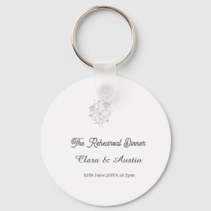 Porte-clés Le dîner de répétition floral un jour avant le nom